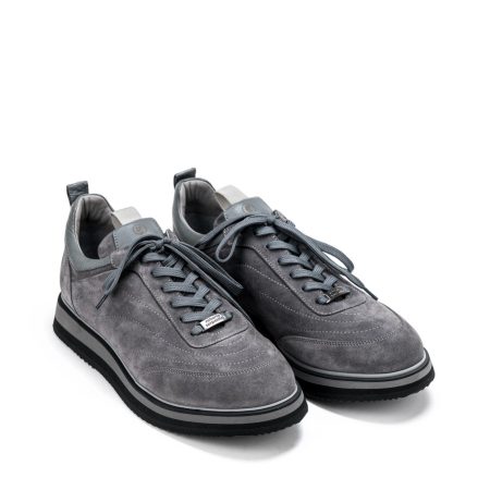 Muške kožne plitke cipele Roberto-Serpentini-58365 sive ravne